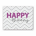 Gray Chevron Wish Economy Birthday Card - White Unlined Envelope